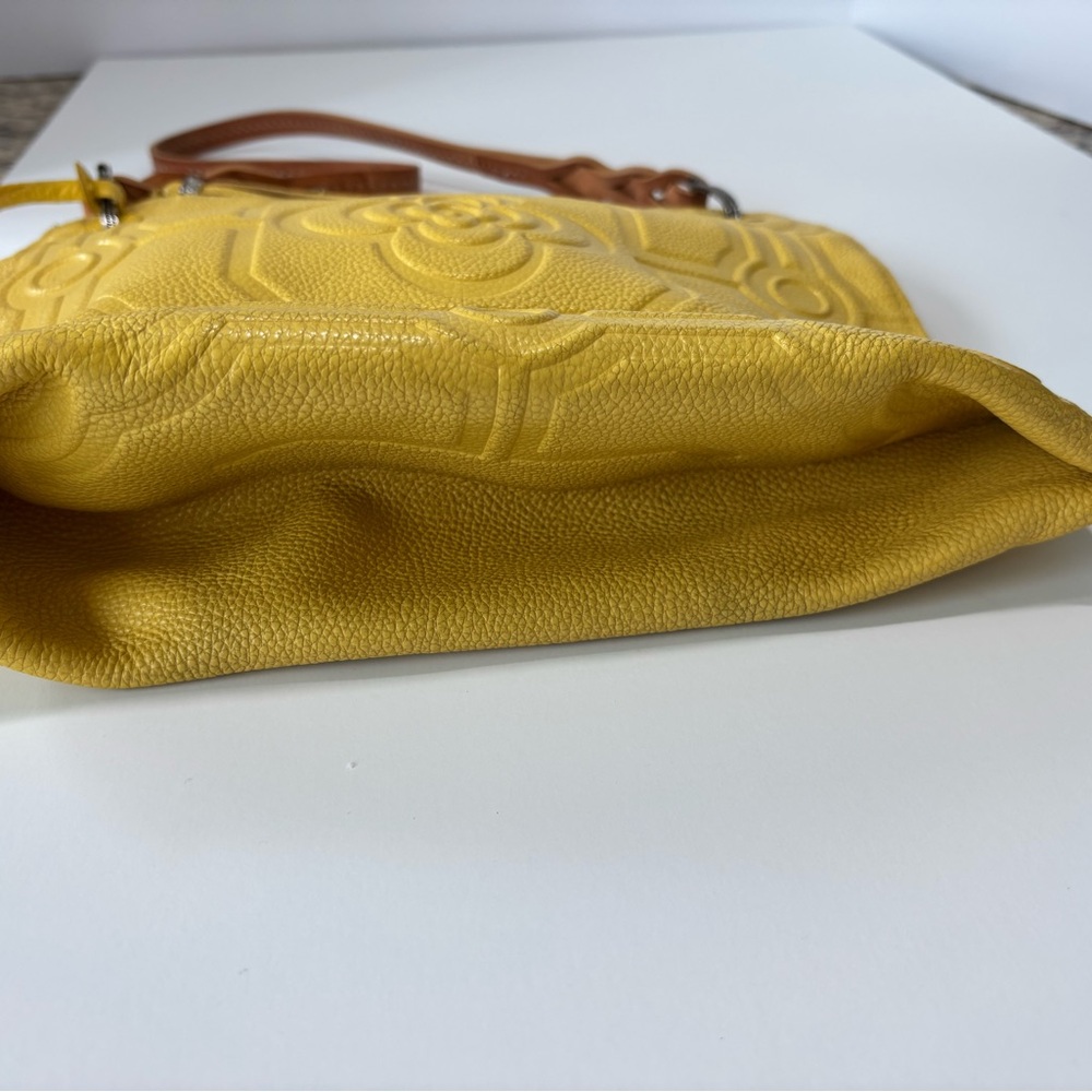 Brighton Yellow and Brown Embossed Shoulder Bag - Picture 7 of 9